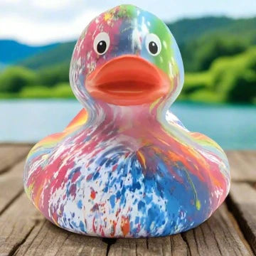 Tie Dye Rainbow Rubber Duck