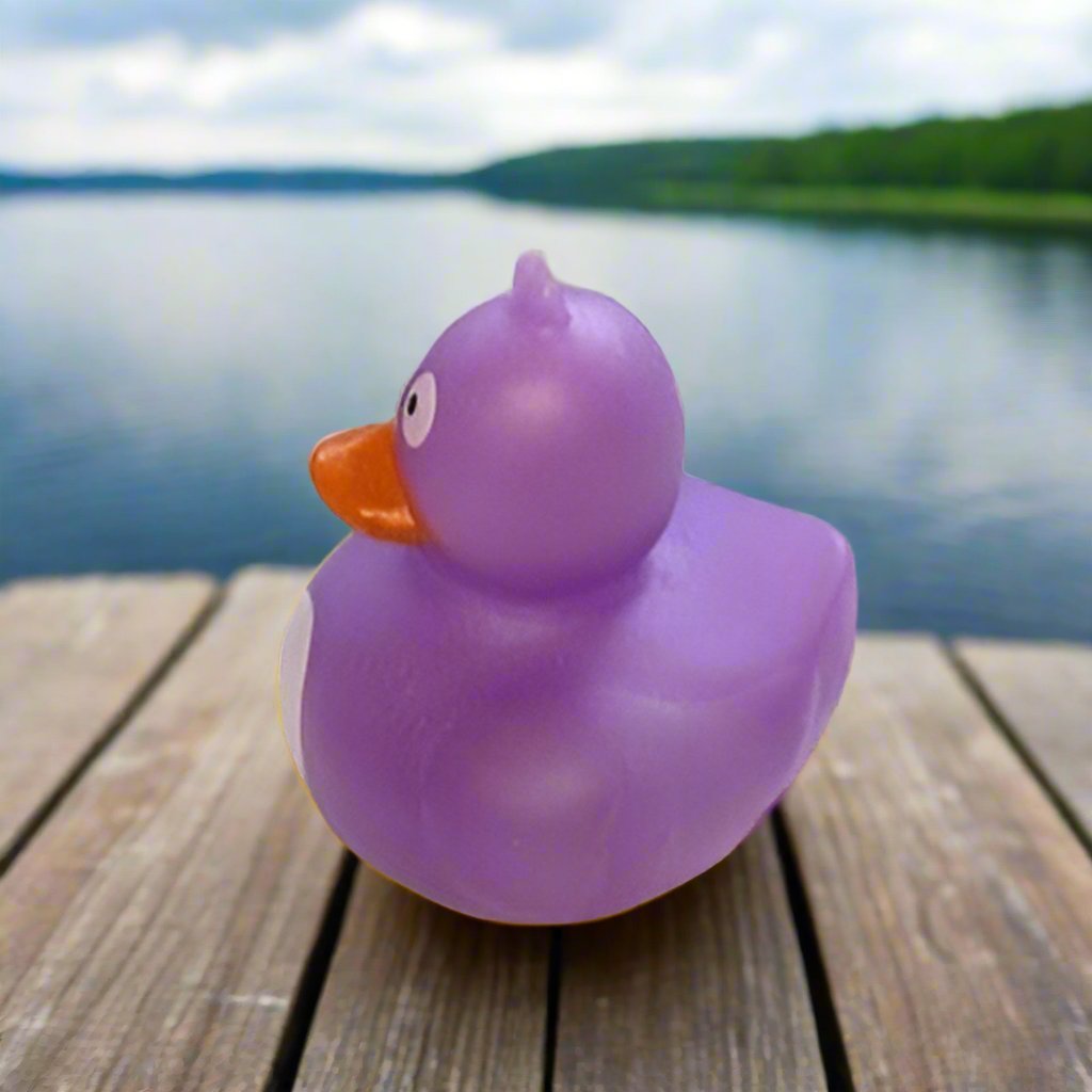 Crazy Eyed Purple Rubber Duck