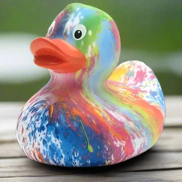 Tie Dye Rainbow Rubber Duck