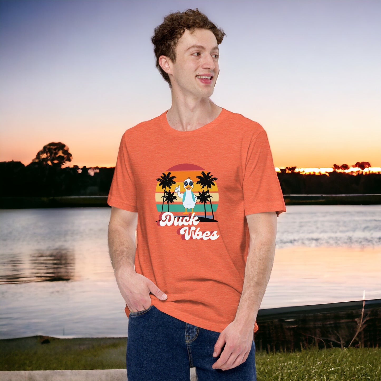 Duck Vibes Sunset Tee - Adult Unisex - Rubber Duck t-shirt - Rubber Ducky - Summer Tee