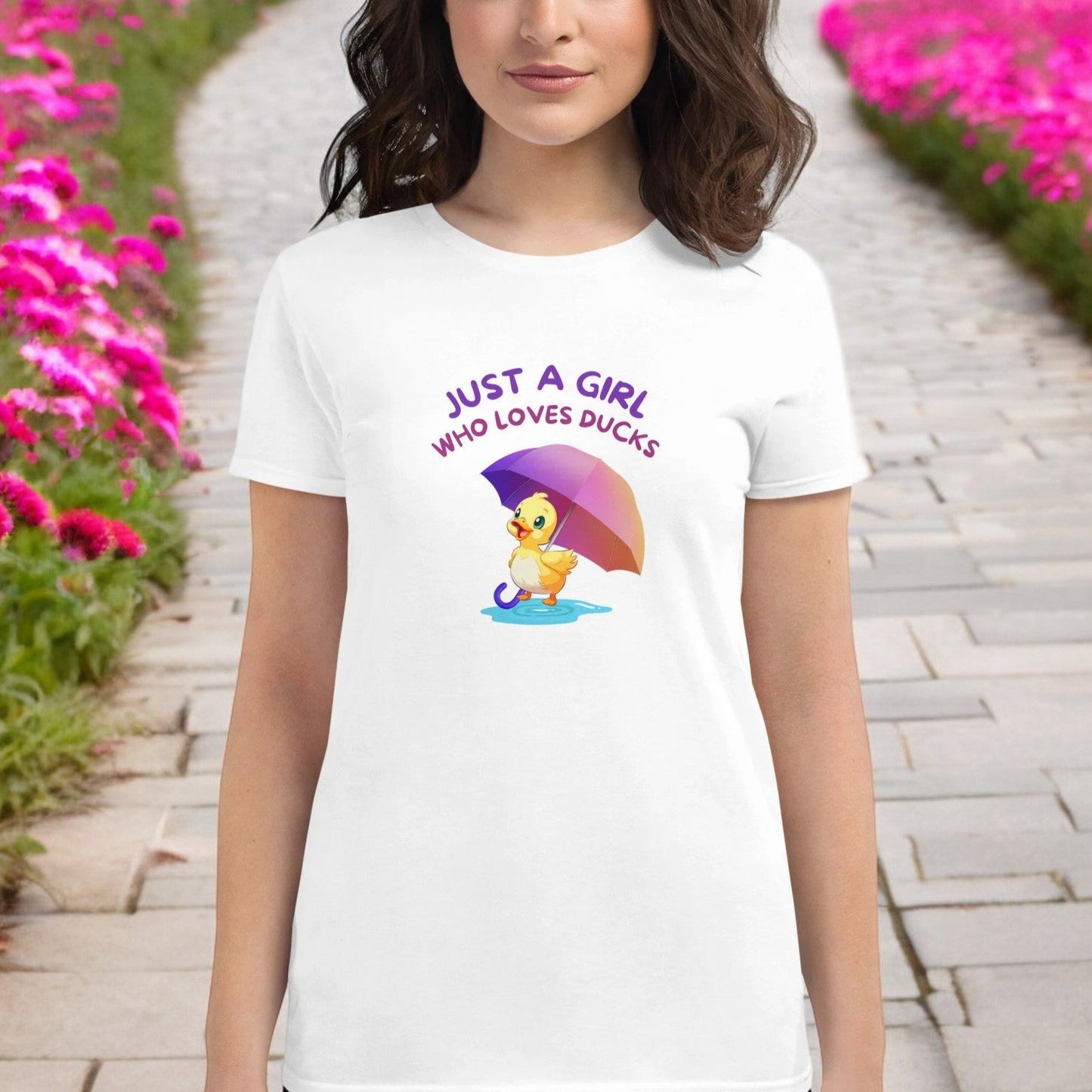 Just a Girl Who Loves Ducks Women's short sleeve t-shirt, Rubber Ducks, Ducking, Summer Tee, Gifts for her