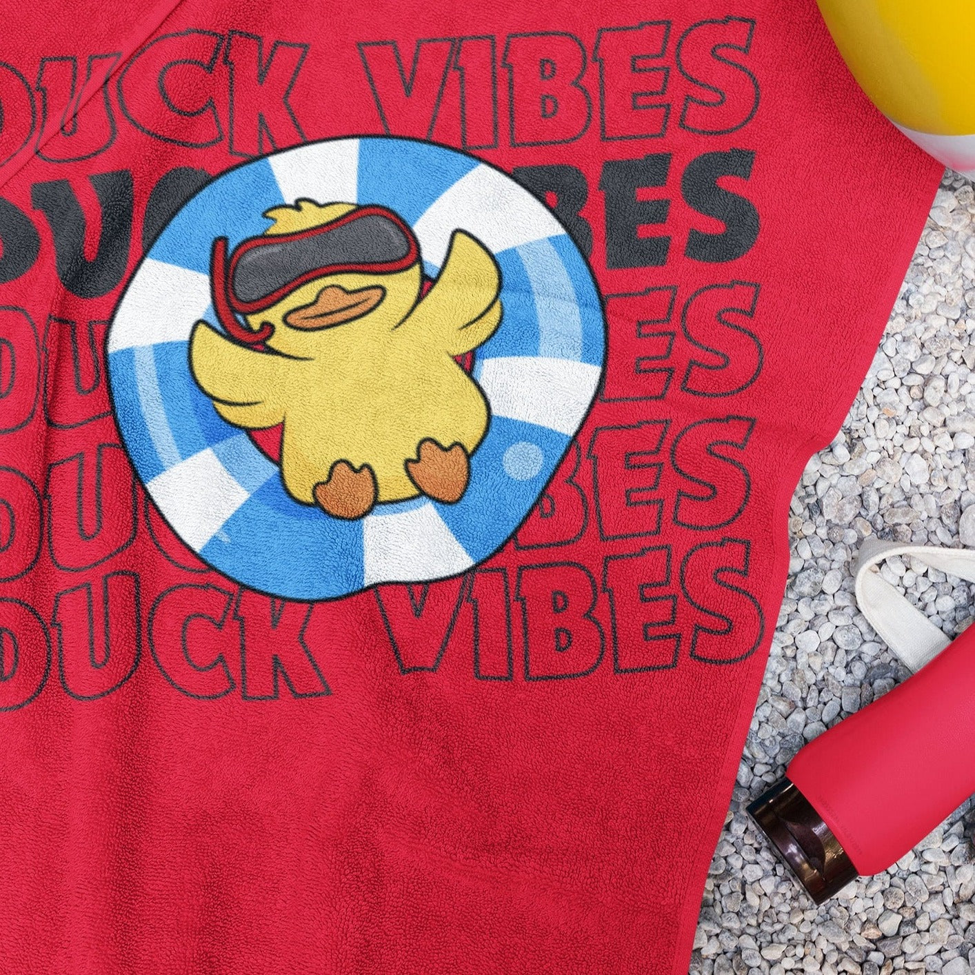 Duck Vibes Beach Towel | Rubber Ducky | Duck of the Month | Summertime | Beachwear