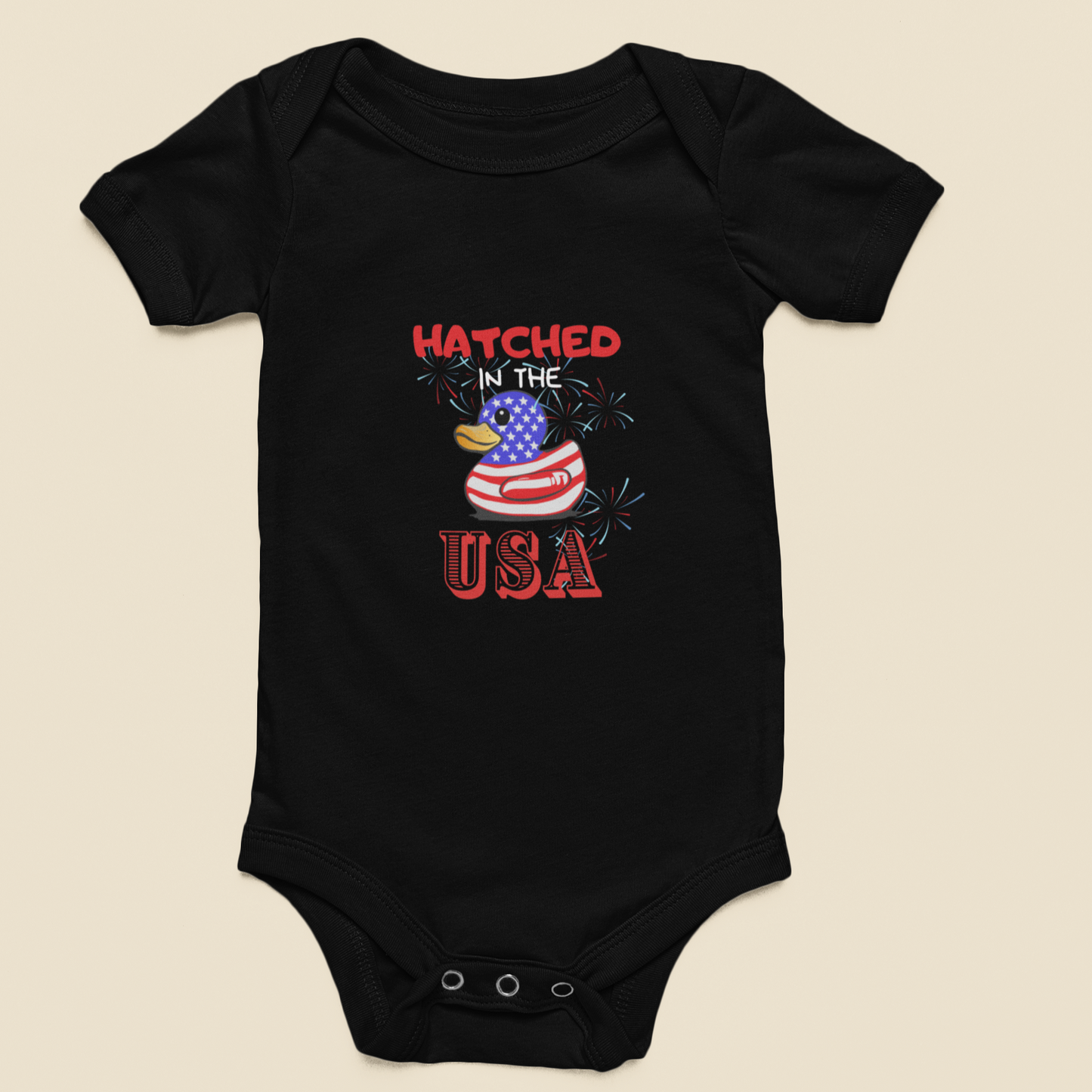 Hatched in the USA Bodysuit, Rubber Ducky, Ducking, Baby Shower, 4th of July, Gender Reveal