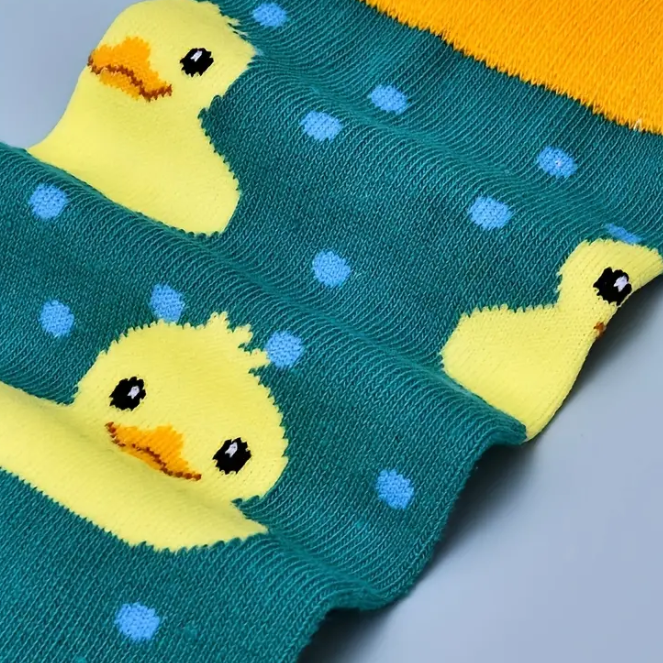 Rubber Duck Socks Teal Adult size US 6-10