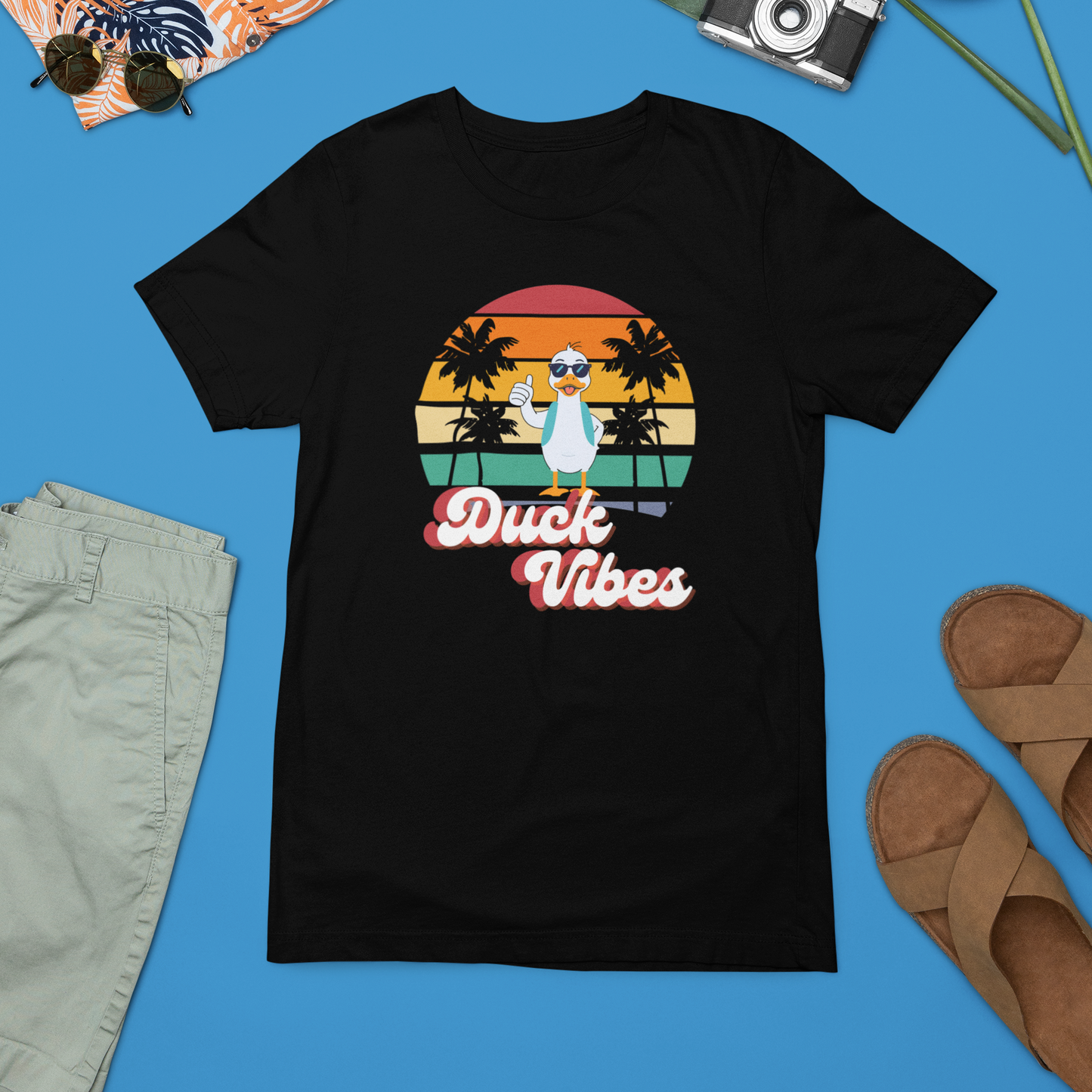 Duck Vibes Sunset Tee - Adult Unisex - Rubber Duck t-shirt - Rubber Ducky - Summer Tee