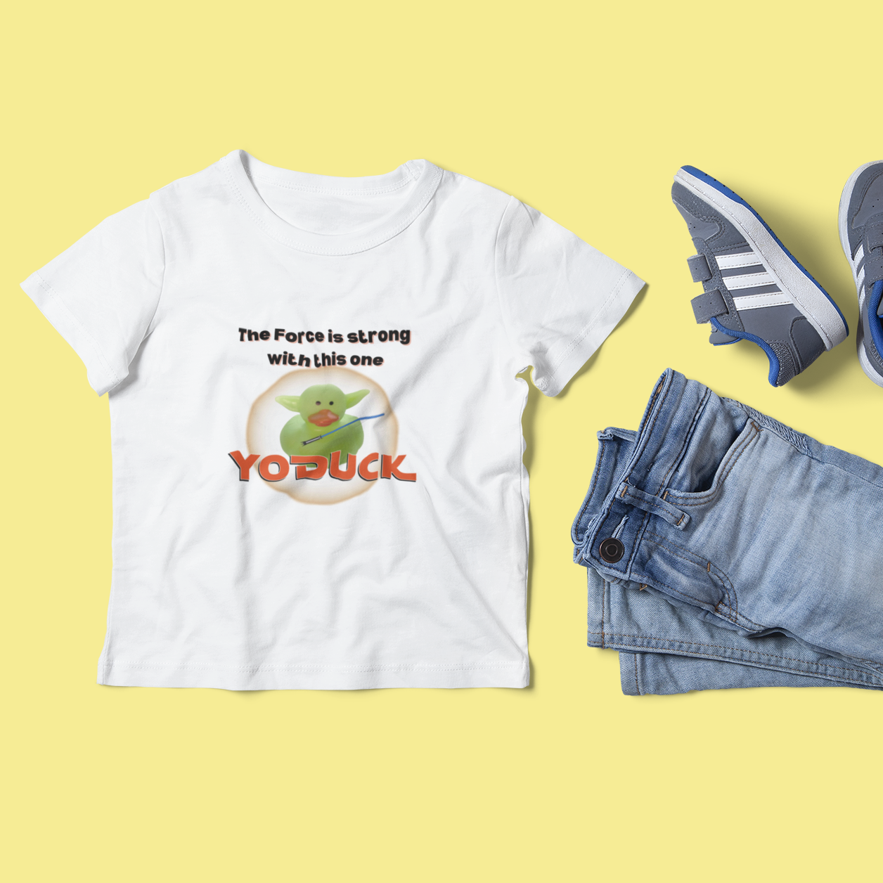 Force is Strong with this one Yoduck Toddler Short Sleeve Tee 2T - 5T